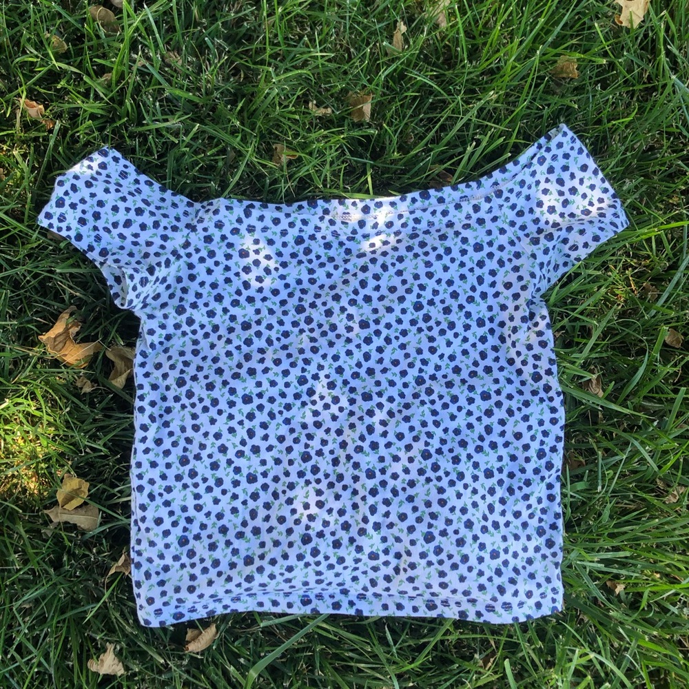 Floral off the shoulder crop top